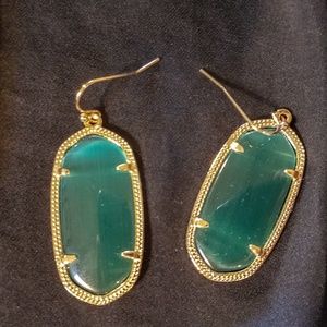 Kendra Scott Elle Drop Earrings, Emerald Cats Eye